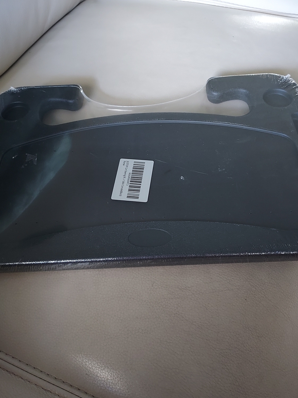 Universal Black Car Steering Wheel Tray with Cup Holders. NWOT.